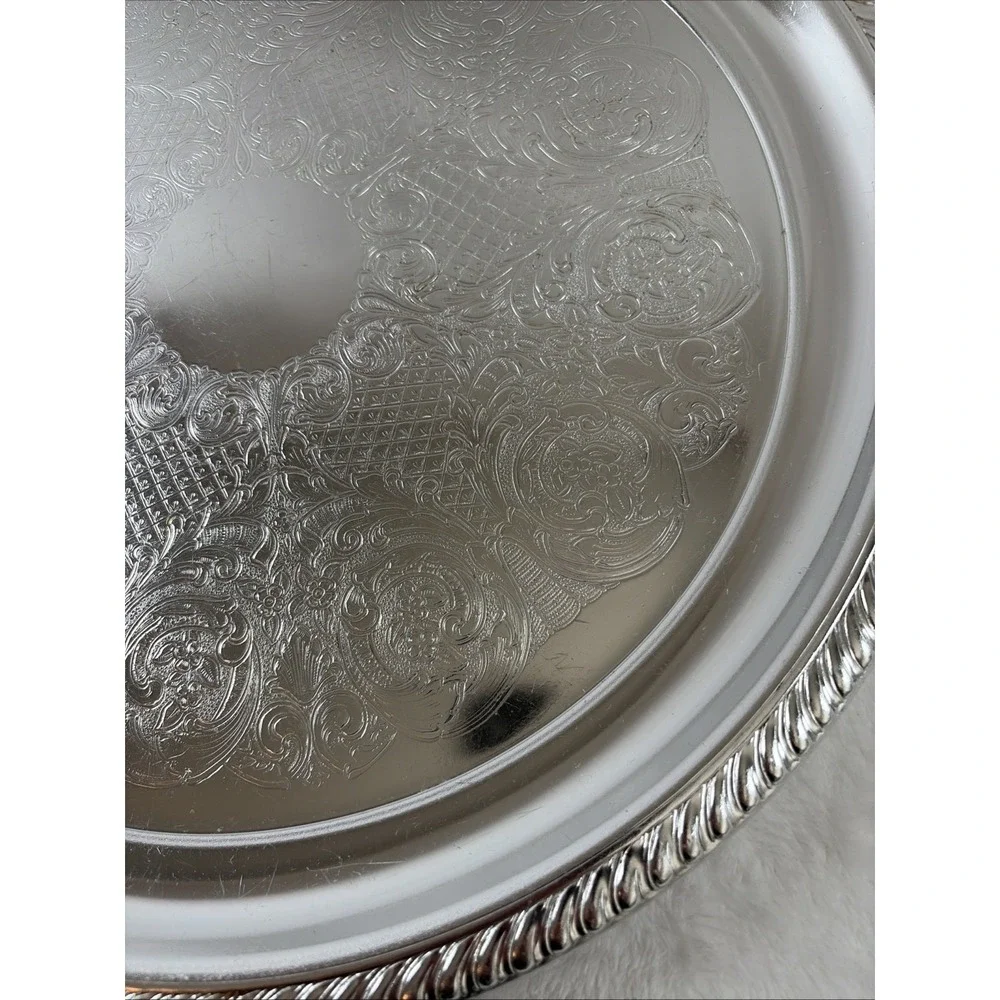 Vintage Kensington Silver Plated Serving Tray‎ 7822 Large 15.5